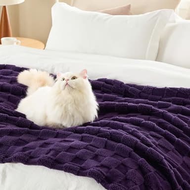 Bedsure GentleSoft Purple Throw Blanket for Couch - Super Soft Cozy Blankets Gifts for Women Men Girls, Cute Small Fleece Throws for Bedroom Home Decor, 50x70 Inches - Image 5