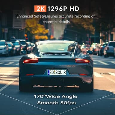 Dash Cam 1296P Front Dashcam, V300 WiFi Dash Camera for Cars with App, Night Vision, Mini Hidden Single Car Camera, Loop Recording, 24H Parking Mode, Support 256GB Max, Black - Image 3