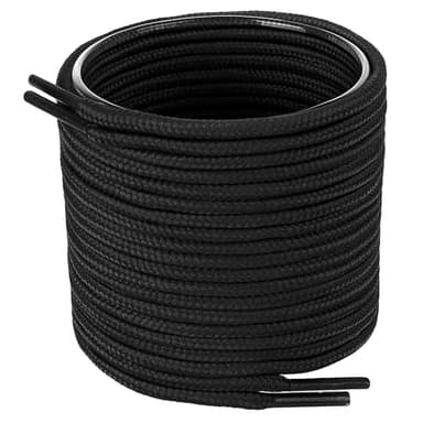 LUOFMISS Round Shoe Laces for Sneakers,2 Pairs Solid Color Shoelaces for Boots and Athletic Shoes - Image 1
