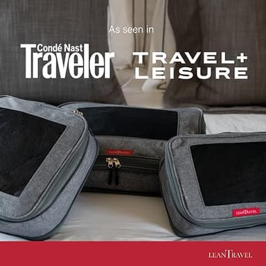 LeanTravel Compression Packing Cubes for Travel Organizers with Double Zipper (6-Pack (2L+2M+2S), Grey) - Image 5