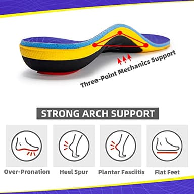 VALSOLE Heavy Duty 220+ lbs Orthotic Inserts for Plantar Fasciitis - Absorb Shock, Support High Arches and Flat Feet - Image 3