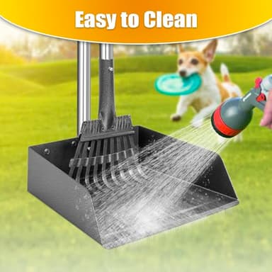TOOGE Larger Pooper Scooper, Dog Pooper Scooper for Large Medium Small Dogs Heavy Duty Long Handle Metal Tray Rake Shovel Set for Yard Grass - Image 5