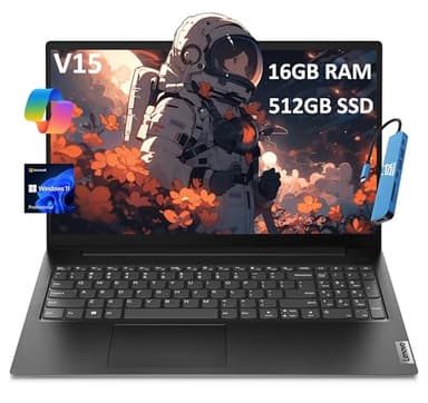 Lenovo V15 Gen 4 (15.6" FHD Anti-Glare, 13th Intel Core i5-13420H (Beat i7-1255U), 16GB RAM, 512GB SSD) for Business, Home, Military Grade, Ethernet, Webcam, IST Hub, Win 11 Pro w/AI Copilot, Black - Image 1