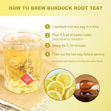 FullChea - Burdock Root Tea Bags, 40 Teabags, 2.5g/bag - Premium Burdock Root - Non-GMO - Naturally Caffeine-free Herbal Tea - Aid in Digestion & Improving Liver Health - Image 7