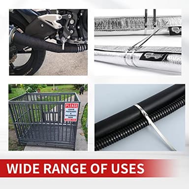 Metal Zip Ties 11.8 inch 100pcs 304Stainless steel Heavy duty Multi-purpose Self-locking Cable Ties Suitable for in machinery, vehicles, farms, pipes, roofs,cables, as well as Outdoor binding - Image 6