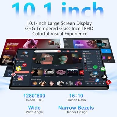 DEERTiME Android 14 Tablet 10.1 Inch Tablets, 20GB RAM 128GB ROM 1TB Expand Octa-Core 2 in 1 Tablet PC with Keyboard Mouse Case, 1280x800 IPS HD Touchscreen, Bluetooth WI-FI 6, Widevine L1 (Black) - Image 3