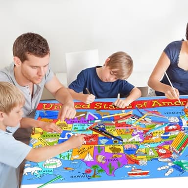 Gatherfun USA Coloring Activity - Large 31.5x 72 Educational Poster - Ideal for School Events & Birthday Parties, Multi-Use as Classroom Wall Décor or Table Cover - Image 5
