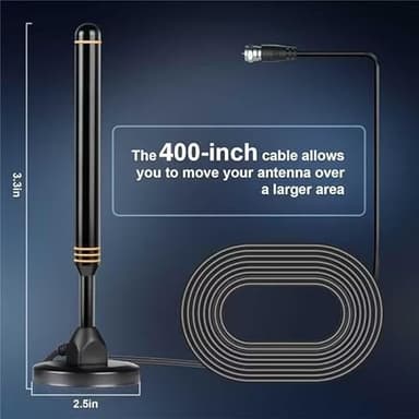 HECHOBO TV Antenna Indoor, Digital TV Antenna for Smart TV Indoor, 32.8ft Long Cable, Omnidirectional Receiving, Supports 4K 1080P TV - Image 7