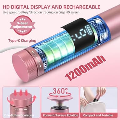 Bodybay Electric Foot Callus Remover & Nail File - 2-in-1 Pedicure Foot File Kit with 9-Speed, Digital Screen,30 Pcs Sandpaper for Men Women,Long-Lasting Pedicure Tools for Dead Dry Skin - Image 4