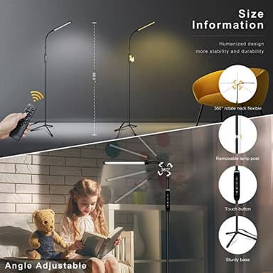 EBEST Led Floor Lamp with Remote LED lamp lash Light for Eyelash Extensions Craft Task Lamps Floor Standing Light Gooseneck Dimmable Reading lamp Eyelash Lamp for Lashes Makeup - Image 5