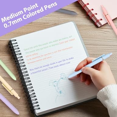 FIOVER Colorful Gel Pens - 6Pcs 0.7mm Multi-Colored Pens, Smooth Writing Coloring Journaling Supplies for Note Taking, Cute Aesthetic Office School Supplies(6Pcs-Morandi Colorful) - Image 3