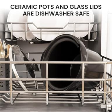 Sunvivi Triple Slow Cooker Buffet Servers and Warmer,3 Pot Food Small Mini Manual Slow Cooker with Adjustable Temp Stainless Steel Lid Rests,Removable Ceramic Pot, 3 * 1.5 Quarts Black - Image 8