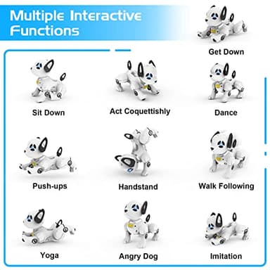 Remote Control Robot Dog Toy, RC Dog Programmable Smart Interactive Robotic Pets, RC Stunt Robot Toys Deg Imitates Animals Music Dancing Handstand Push-up Follow Functions for Boys Girls Toy - Image 2