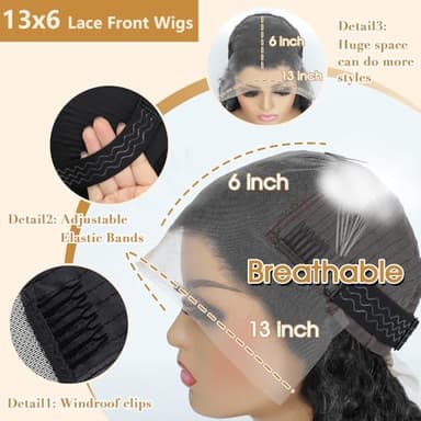 VFFTI 13x6 Body Wave Lace Front Wigs Human Hair Pre Plucked 200% Density 13x6 HD Lace Front Wigs Human Hair Lace Frontal Wig for Women 22 Inch - Image 4