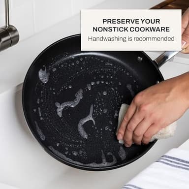 All-Clad HA1 Hard Anodized Nonstick Pots and Pans Set Non Stick Cookware Sets, Oven Broiler Safe 500F, Black - Image 8