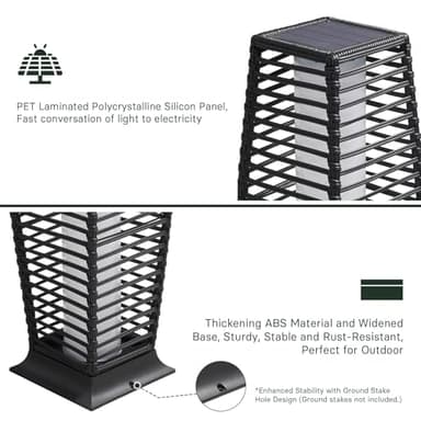 Grand patio Outdoor Floor Lamp Solar Powered Lantern Waterproof Wicker Boho Deck Lights for Garden Porch Decor, Large Crossover - Image 8