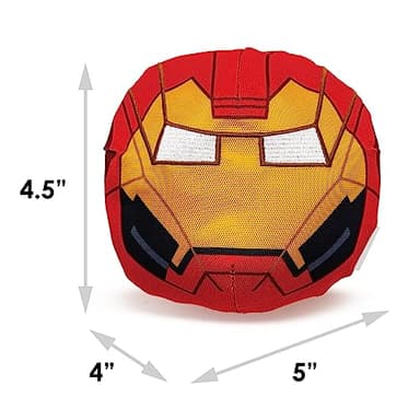 Marvel Comics Dog Toy, Iron Man Face Pet Toy, Ballistic Nylon Plush - Image 4