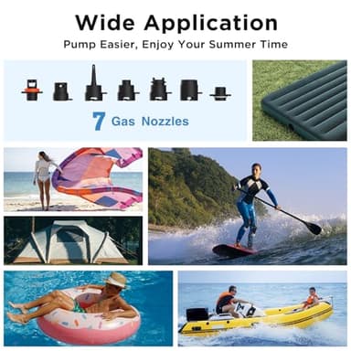 AIRBANK Paddle Board Pump Electric 20PSI The Puffer Pro, Portable SUP Pump, Dual-Stage Inflation & Auto-Off Air Pump for Stand up Paddle Boards, Kayak, Inflatables, Boats, Tent, Mattress, Kite Wings - Image 6