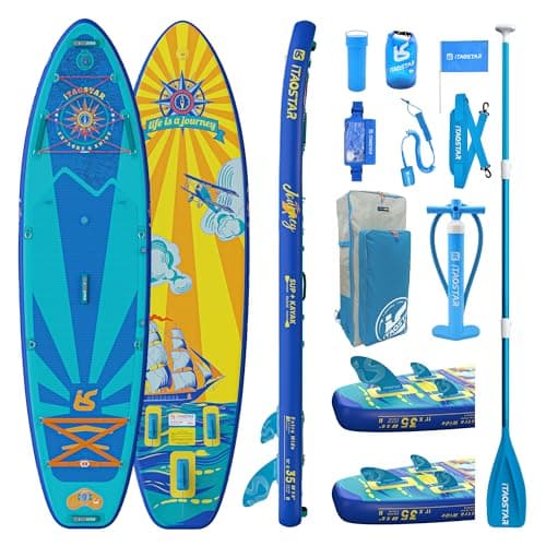iTAOSTAR J06A 35" Extra Wide Paddle Board for Better Balance, Inflatable Stand Up Paddle Board with Premium SUP Accessories, Inflatable Paddle Boards for Adults/Youth of All Skill Levels - Image 1