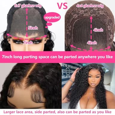 Jenniferita 7x5 Glueless Wigs Human Hair Pre Plucked 200% Density Wear and Go Deep Wave Wig Human Hair HD Lace Closure Wigs Human Hair Lace Front Wig 28 Inch for Black Women - Image 5