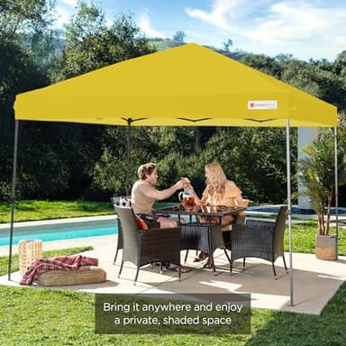 Best Choice Products 10x10ft 1-Person Setup Pop Up Canopy Tent Instant Portable Shelter w/ 1-Button Push, Case, 4 Weight Bags - Yellow - Image 7