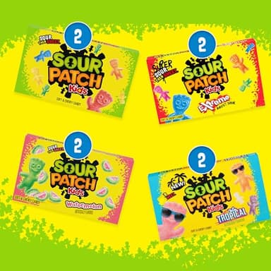 SOUR PATCH KIDS Soft & Chewy Candy Variety Pack Large Gift Box, Bulk Candy, 8-3.5 oz Boxes - Image 3