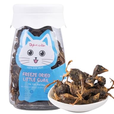 Freeze Dried Little Quail - Single Ingredient Cat and Dog Treats Natural Animal Protein Healthy Tasty Snacks for Training (85g) - Image 1