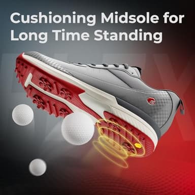 FitVille Wide Golf Shoes Men Professional Outdoor Water Resistant Golf Shoes for Course with Spikes(Dark Grey, 10 Wide) - Image 5