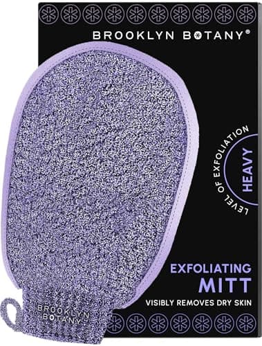 Brooklyn Botany Exfoliating Mitt for Bath and Shower – Heavy Duty Exfoliating Body Scrubber for Massage and Dead Skin Remover for Body – 1 Mitt - Image 1