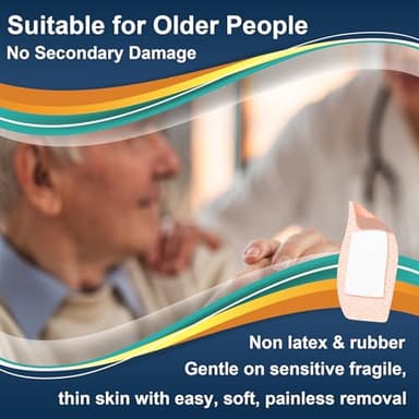 Hysimedy Silicone Adhesive Bandages Large Sizes for Sensitive Fragile Skin 2"x4" 20 Count Flexible Fabric Latex Free Hypoallergenic Breathable XL Bandages for Adhesive Allergy Wounds - Image 3