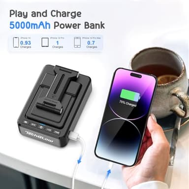 TechGlow Foldable Cellphone Stand with Bluetooth Speaker and Power Bank Birthday Gifts for Men Women Mother Father Boy Girl Teens Cool Tech Gadgets - Image 3