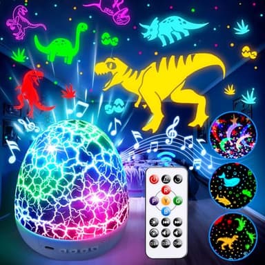 PIKOY Dinosaur Night Light Projector | 15 Sounds & 3D Films | 31Colors & Remote Control | Dinosaur Toys for Kids 3-8, Toddler Toys, Boys Room Decor, STEM Educational Gifts - Image 1