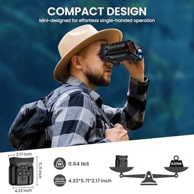 WISHBETY Night Vision Goggles,4K Night Vision Binoculars for Adults,Thermal Binoculars with 10X Zoom & 9-Level Infrared,32GB TF Card Included,Photo & Video Recording,Compact Design,Ideal Gifts for Men - Image 2