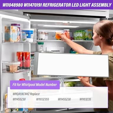 Refrigerator LED Light Assembly W11048980 Top Lamp W11455230 W11470191 W11032355 W11032353 Replacement for Whirlpool WRQA59CNKZ Kitchen-Aid KRQC506MPS00 Refrigerator Light - Image 4