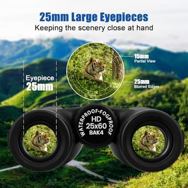 Binoculars 25X60 High Power Binoculars for Adults with BAK4 Prism FMC Lens HD Professional Waterproof Big Eyepiece Binocular for Bird Watching Sports Concerts Traveling Wildlife Hunting（25X60） - Image 5
