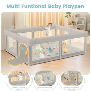 Besuhot Baby Playpen Baby Playard, Play Pen for Babies and Toddlers with Gate, 50x50 Fence, Sturdy Safety Playpen, Indoor & Outdoor Kids Activity Center - Image 6