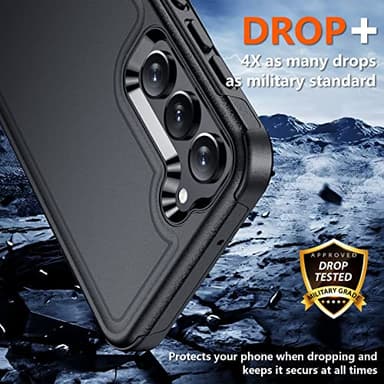 SPIDERCASE Designed for Samsung Galaxy S23 Case, [10 FT Military Grade Drop Protection], 2 Pack [Tempered Glass Screen Protector+Camera Lens Protector] Heavy Duty Shockproof Case, Black - Image 3