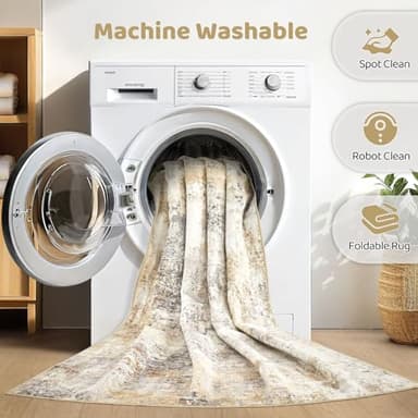 7x10 Area Rug Living Room: Washable Large Abstract Modern Soft Rugs Stain Resistant Indoor Floor Non-Slip Accent Carpet for Young Career Worker Aged 25-34 - Bedroom Playroom Office Dining Room - Image 2