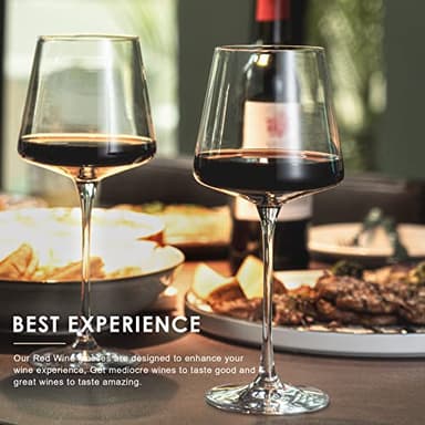 coccot Wine Glasses Set of 6,Crystal White Wine Glasses,Red Wine Glass Set,Long stem Wine Glasses,Clear Lead-Free Premium Blown Glassware (18.5oz,6 pack) - Image 2