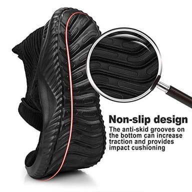 Feethit Mens Slip On Walking Shoes Lightweight Breathable Non Slip Running Shoes Comfortable Fashion Sneakers for Men Black Size 10.5 - Image 2