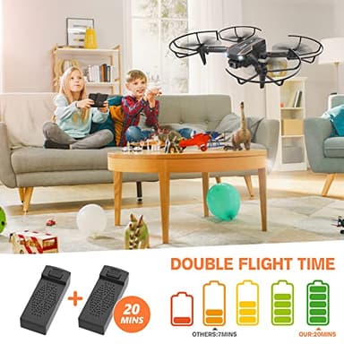 AVIALOGIC Mini Drone with Camera for Kids, Remote Control Helicopter Toys Gifts for Boys Girls, FPV RC Quadcopter with 1080P HD Live Video Camera, Altitude Hold, Gravity Control, 2 Batteries, Black - Image 5