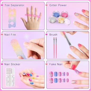 Kids Nail Polish Set for Girls, Non-Toxic Quick Dry Nail Art Salon Kit with Nail Dryer and Peelable Nail Polish,Ideal Gift Toys for Girls Age 3-12 - Image 6