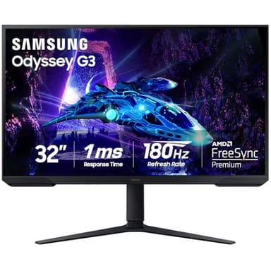 Samsung 32-Inch Odyssey G3 (G30D) Series FHD Gaming Monitor, 1ms, 180Hz, AMD FreeSync, Adjustable Stand, Black Equalizer, Virtual Aim Point, Eye Saver Mode, Flicker-Free, LS32DG302ENXZA - Image 1