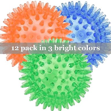 LECHONG 12pack Squeaky Dog Toys Spiky Dog Balls Cleans Teeth and Promotes Dental and Gum Health for Your Pet Squeaker Ball Toys for Aggressive Chewers (S 12PACK) - Image 7
