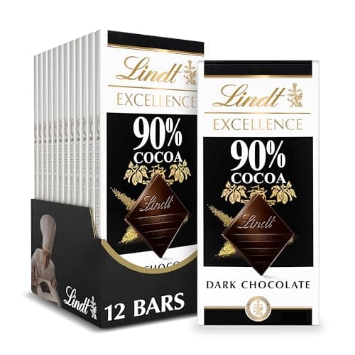 Lindt EXCELLENCE 90% Cocoa Dark Chocolate Bar, Christmas Candy, 3.5 oz. (12 Pack) - Image 1
