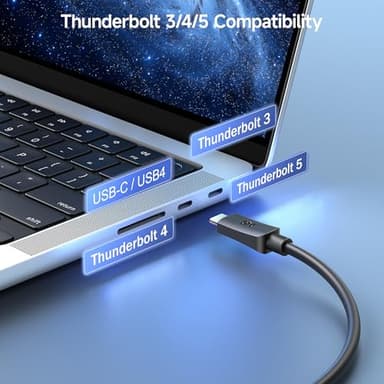 Cable Matters 20Gbps USB C to USB C Monitor Cable - 6ft / 1.8m, Supports Up to [8K@30Hz / 4K@120Hz Video, 240W Charging, 20Gbps Data Transfer], USBC Video Cable, Works with CarPlay, Android Auto - Image 6
