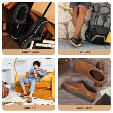 Zigzagger Men's Slip On Moccasin Slippers, Indoor/Outdoor Warm Fuzzy Comfy House Shoes, Fluffy Wide Loafer Slippers,Tan, 11-12 D(M) US - Image 7