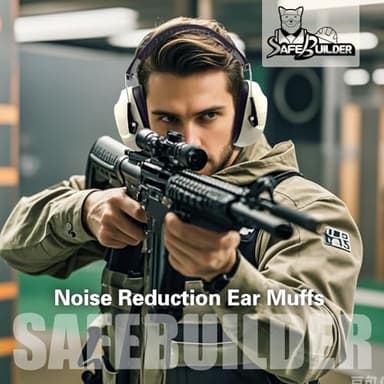 SAFEBUILDER Safety Ear Muffs SNR 33dB Noise Reduction Earmuffs Adults Sound Proof For Sleeping Working Shooting Industrial (1, 1-White) - Image 7