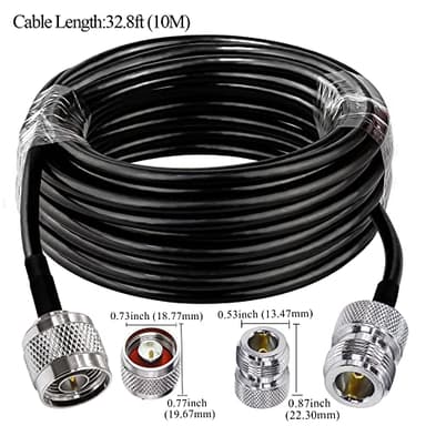 TUOLNK N Type Cable RG58 32.8ft(10M) N Male to N Female Extension Cable Low Loss High Frequency N Cable Male to Female Black for WiFi Router 3G 4G LTE Antenna - Image 4