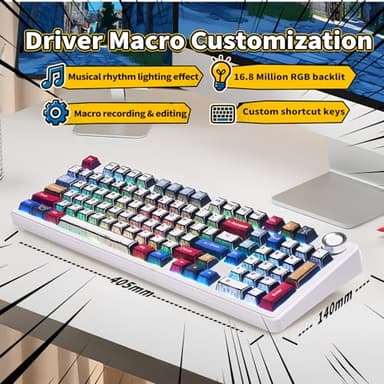 x Aula F99 Pro Mechanical Keyboard, Wireless Gaming Keyboards RGB Backlit Hot Swappable Custom Creamy Bluetooth Computer Keyboard, Tri-Mode BT5.0/2.4GHz/USB-C, Pre-lubed Switches PBT Keycaps - Image 5